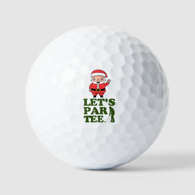 Golf Christmas Par Tee with Santa Claus Golfer   Golf Balls (Front)