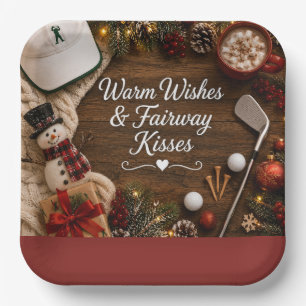 Golf Christmas Party for golfer Paper Plate