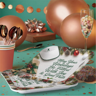 Golf Christmas Party for golfer Paper Plate