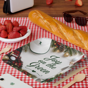 Golf Christmas Party for golfer Paper Plate