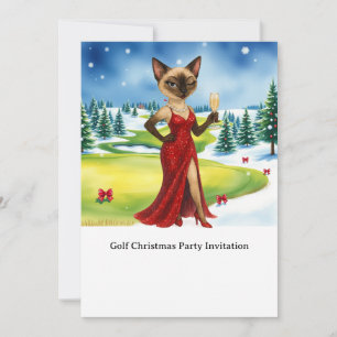 GOLF Christmas Party invitation for Cat lovers