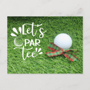 Golf Christmas party invitation for golfer Postcard