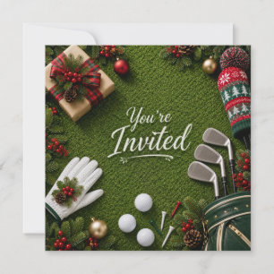 Golf Christmas Party Let’s Par tee  Invitation