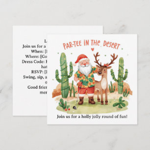 Golf Christmas Party Let’s Par tee with Santa Invitation