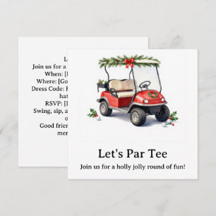 Golf Christmas Party Let’s Par tee with Santa  Invitation