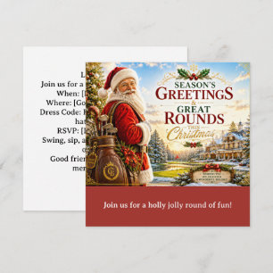 Golf Christmas Party Let’s Par tee with Santa Invitation