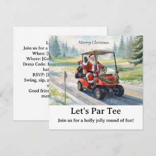 Golf Christmas Party Let’s Par tee with Santa  Invitation