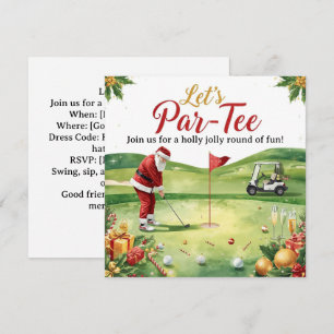 Golf Christmas Party Let’s Par tee with Santa  Invitation