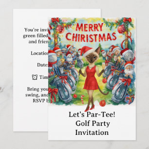 Golf Christmas Party on putting green Invitation
