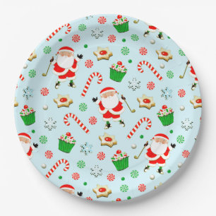 Golf Christmas Party Paper Plate