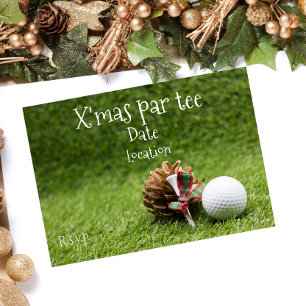 Golf Christmas Party Par tee with golf ball Invitation