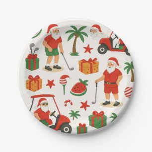 Golf Christmas Party themed Golfing for Golfer Paper Plate