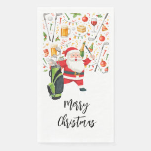 Golf Christmas Party themed with Santa Claus  Napkin