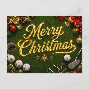 Golf Christmas Putting Green Greeting Card