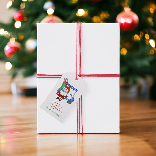 Golf Christmas Santa Custom Gift Tags (Creator Uploaded)