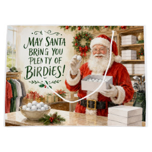Golf christmas Santa golfer daily life Large Gift Bag