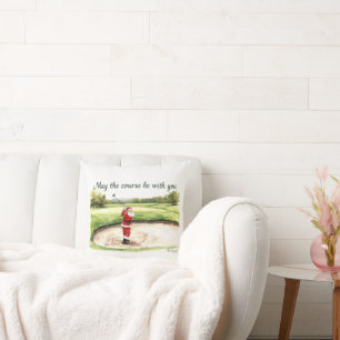 Golf Christmas Santa May the course be with you  Cushion