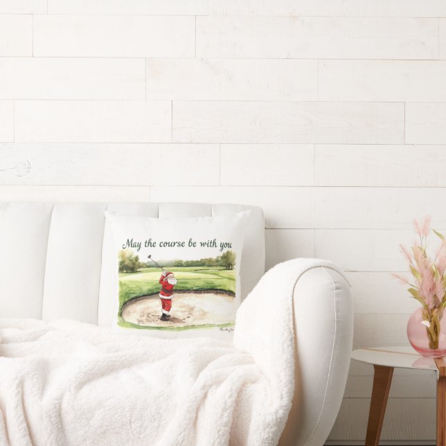 Golf Christmas Santa May the course be with you  Cushion (Couch)