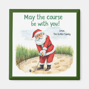 Golf Christmas Santa  May the course be with you Magnet