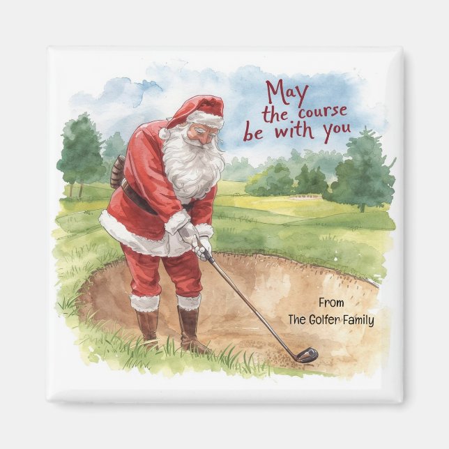 Golf Christmas Santa  May the course be with you Magnet (Front)
