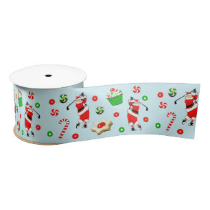 Golf Christmas Satin Ribbon