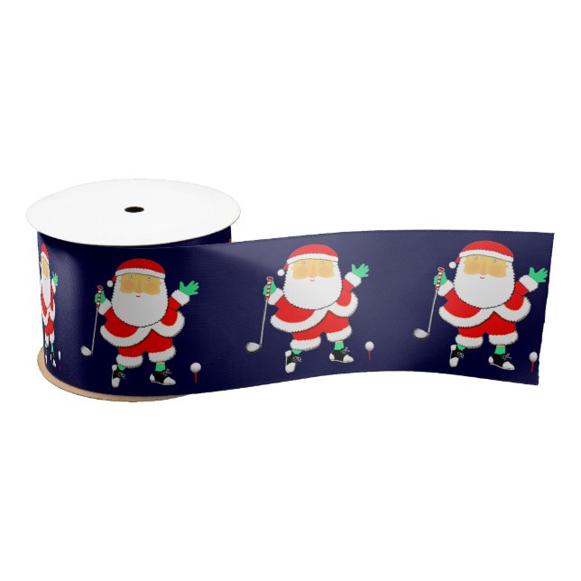 Golf Christmas Satin Ribbon (Spool)