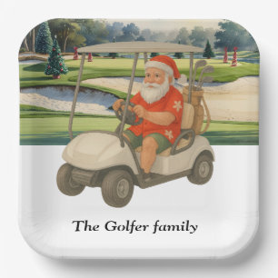 Golf Christmas Summer July Hawaii golfing themed  Paper Plate