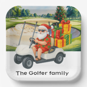 Golf Christmas Summer July Hawaii golfing themed  Paper Plate