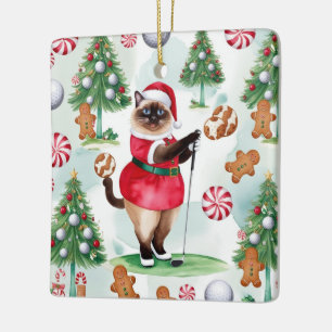 Golf Christmas Themed Ceramic Ornament for Golfer