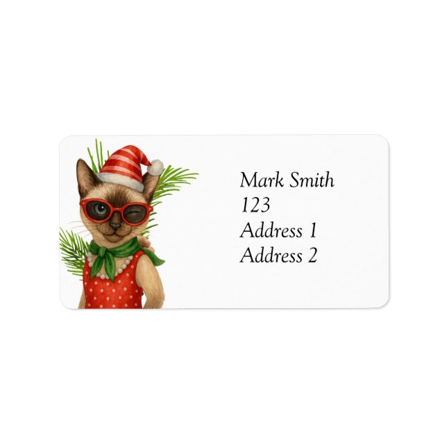 Golf Christmas themed for Cat Lover Golfer Golfing Label (Front)