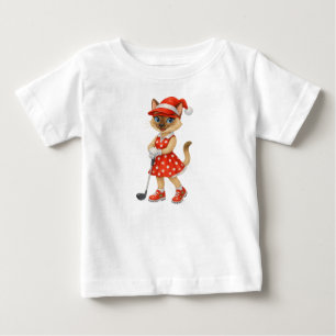 Golf Christmas themed for Cat Lovers Baby T-Shirt