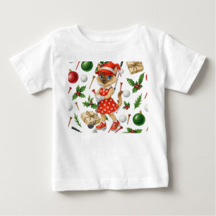 Golf Christmas themed for Cat Lovers Baby T-Shirt