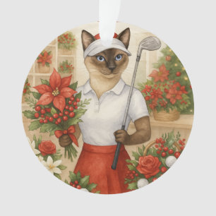 Golf Christmas themed for Cat woman Golfer Ornament