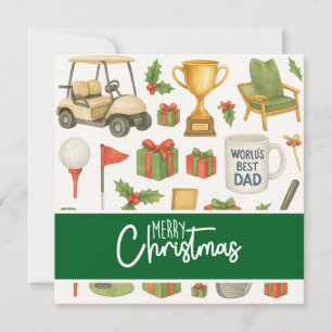 Golf Christmas themed for Golf Dad Father Holiday Card