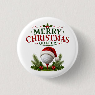 Golf Christmas themed for golfer 3 Cm Round Badge