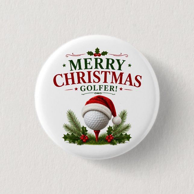 Golf Christmas themed for golfer 3 Cm Round Badge (Front)