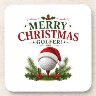 Golf Christmas themed for golfer Coaster