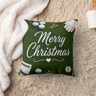 Golf Christmas themed for golfer Cushion