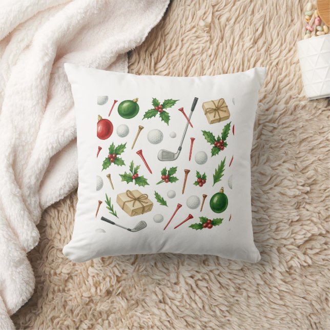 Golf Christmas themed for golfer  Cushion (Blanket)