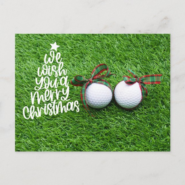 Golf Christmas themed for golfer  Holiday Postcard (Front)