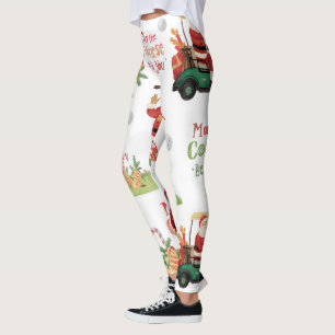 Golf Christmas themed for golfer party Leggings