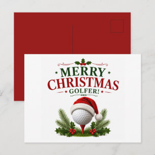 Golf Christmas themed for golfer Postcard