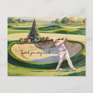 Golf  Christmas themed for golfer Postcard
