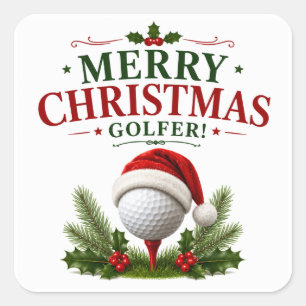 Golf Christmas themed for golfer Square Sticker