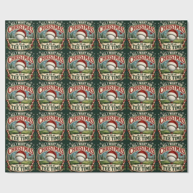 Golf Christmas themed for Golfer Wrapping Paper (Flat)