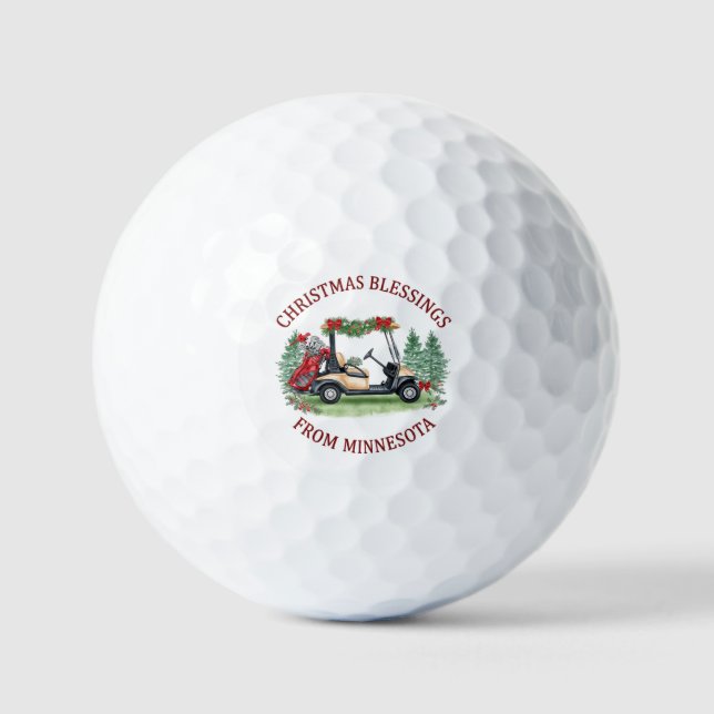 Golf Christmas Themed for  Minnesota  Balls (Front)