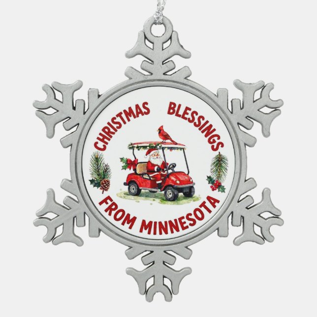 Golf Christmas Themed for Tree Minnesota Ornament  (Front)