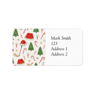 Golf Christmas themed for woman golfer Label
