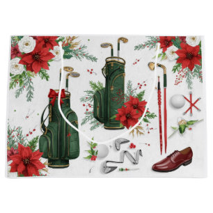 Golf Christmas themed gifts for golfer Large Gift Bag