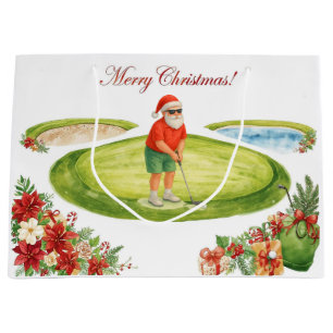Golf Christmas themed gifts for golfer Large Gift Bag